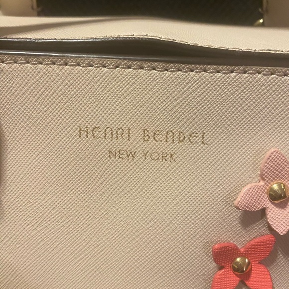 Henri Bendel Cream and Pink Floral Satchel - Picture 6 of 8